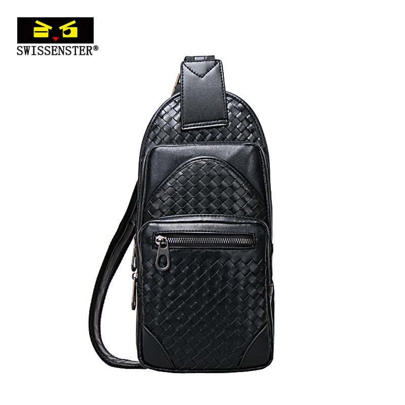 Sveson Star Leather Brrack Men Casual Slam Bag Europeans & American Fashion Weaver Single Shoulder Bag