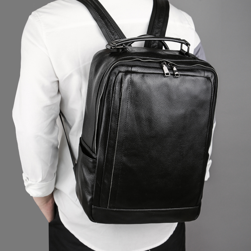 Svison's Star Genuine Leather Rear Shoulder Bag Men's Fashion Casual Soft Bull Leather Bag Business Computer Bag Big Travel Bag