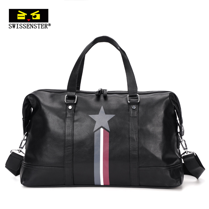 Swisen Star Travel Bag Men's Hand Single Shoulder Bag Tide Brand Fitness Bag Short Distance Luggage Bag Large Capacity Leather Bag