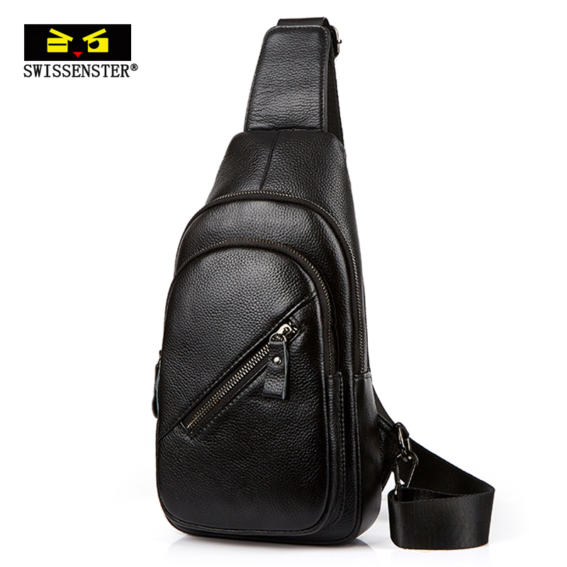 Genuine Leather Chest Bag Men Casual Single Shoulder Slanted Satchel headlining Bull Leather Han Version Tide Purse Chest Front Bag Soft Leather small Shoulder Bag