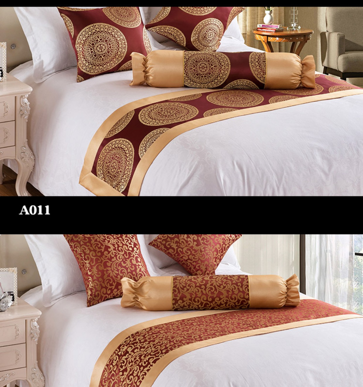 Khách sạn khách sạn giường ngủ đuôi giường cờ đuôi giường mat cao cấp khách sạn giường đuôi giường trải bàn cờ sen tấm ra trải nệm