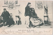 Old postcard Qing Dynasty shaved head