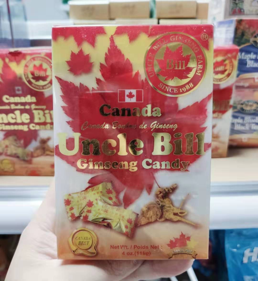 Canadian Uncle Bill American GINSENG candy candies containing ginseng grain 118g