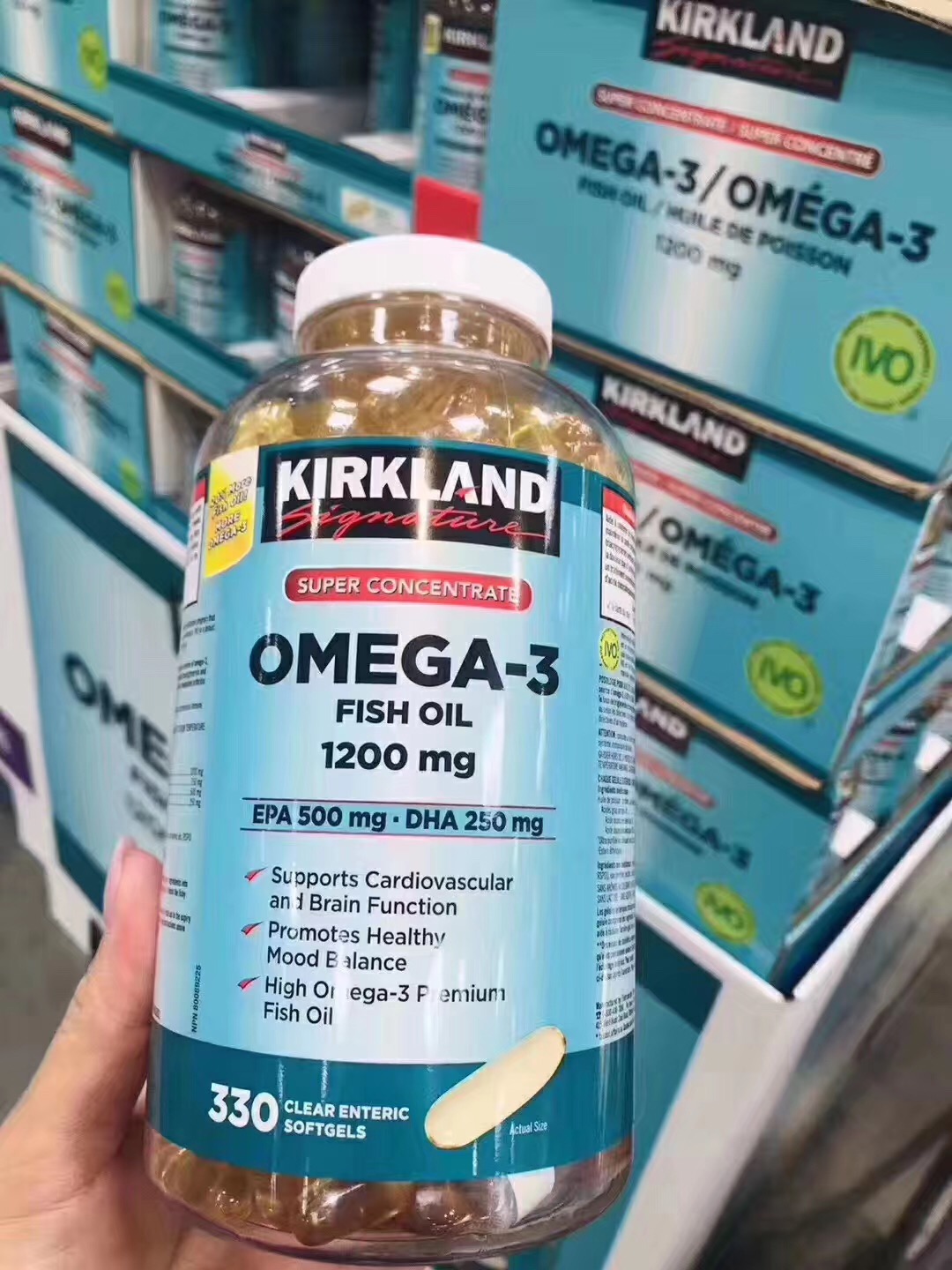 Kirkland Omega-3 Deep Sea Fish Oil High Content High Concentration 330 Capsules