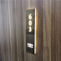 Crystal acrylic stainless steel four-sided light-transmitting hotel hotel LED light-emitting electronic door display number plate room number house number