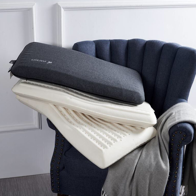 Innovative design patented air suspension latex pillows cling head and neck curve high-short latex pillows full cotton