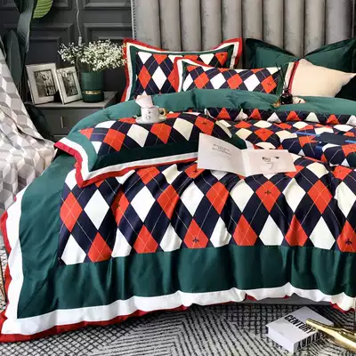 New high-end real shot soft, smooth and delicate 60 double-strand long-staple cotton satin cotton four-piece cotton