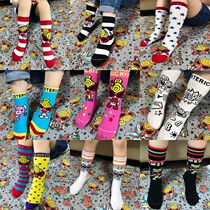 2020 new childrens clothing Western style mens and womens childrens socks socks Japanese tide brand pure cotton cartoon cute childrens tube socks