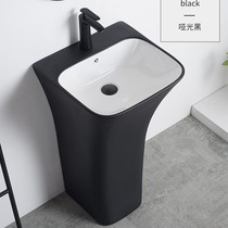 Colonne de céramique minimaliste lavabo lavabo type de plancher intégré petit type de famille toilette extérieur lavabo extérieur lavabo