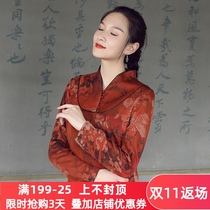 Autumn water ballad Original (Xiang Fei Fu) 50 m heavy double-sided satin silk fragrant cloud yarn dress female autumn long sleeve