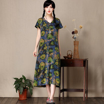 Autumn water ballad (Nanpu) summer new heavy silk fragrant cloud dress Chinese style two sides wear long skirt