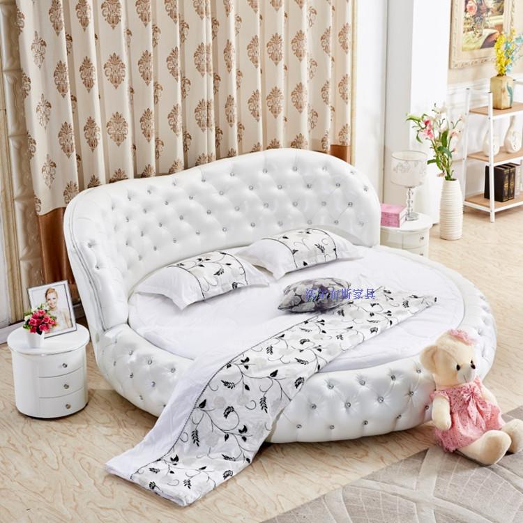 From the stars you one thousand Somme Round Eurostyle Soft Double Leather Round Bed Wedding Bed Luxury Spice Lovers Electric Bed