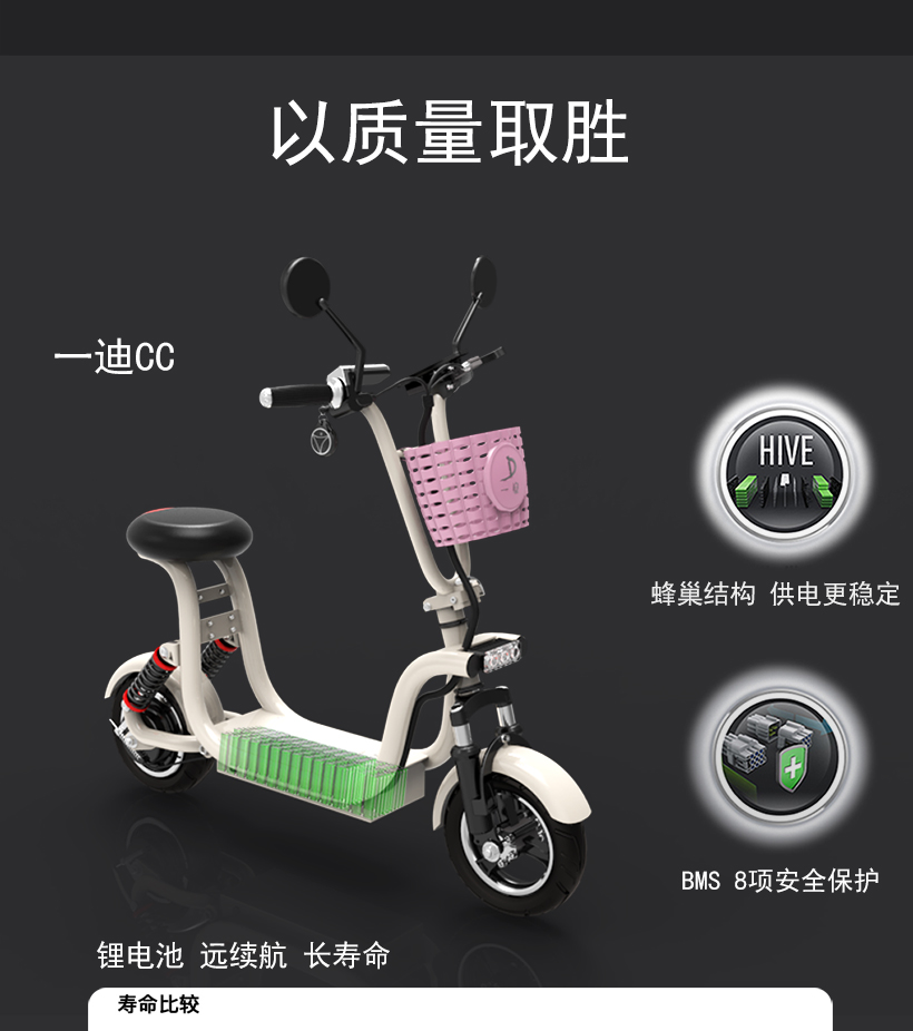 A Di CC xe tay ga dành cho nữ trưởng thành gấp mini pin lithium du lịch đạp pin nhỏ xe - Xe đạp điện xe điện nijia