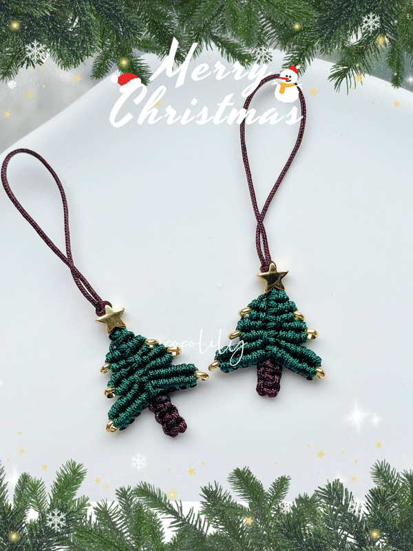 Mini Christmas Tree, Cute Braided Rope Christmas Gift, LAOSHU Handmade Mobile Phone Pendant Mini Christmas Tree, Cute Braided Rope Christmas Gift, LAOSHU Handmade Mobile Phone Pendant