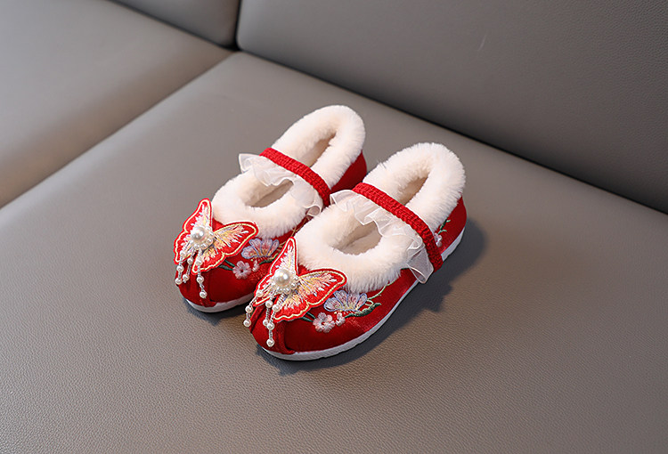 Spring Children's Hanfu Shoes, Girls' Traditional Embroidered Shoes, Baby Girl Shoes, National Trend Embroidered Dance Shoes, Breathable Cloth Shoes — 9