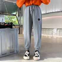 Childrens clothing girls trousers and trousers 2022 autumn new solid color sports leggings slim pants show thin legs long Korean version