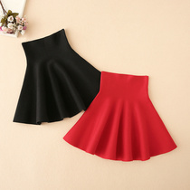 Girls knitted pleated skirt 2021 new little girl baby skirt solid color woolen skirt skirt big boy