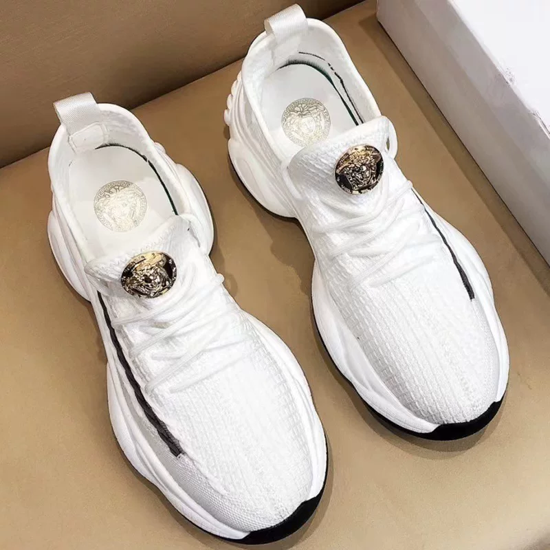 Новые мужские кроссовки Versace/ с сетчатой дышащей вставкой, легкие и универсальные спортивные беговые кроссовки