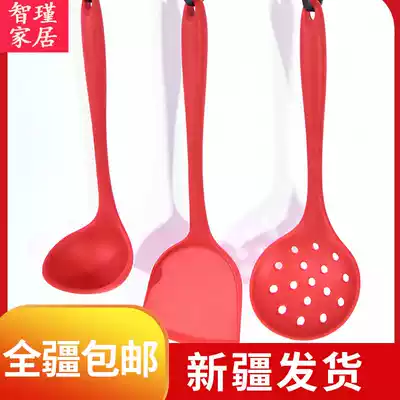 Xinjiang delivery silicone shovel non-stick pot special flat bottom spatula cooking food grade high temperature resistant shovel kitchenware