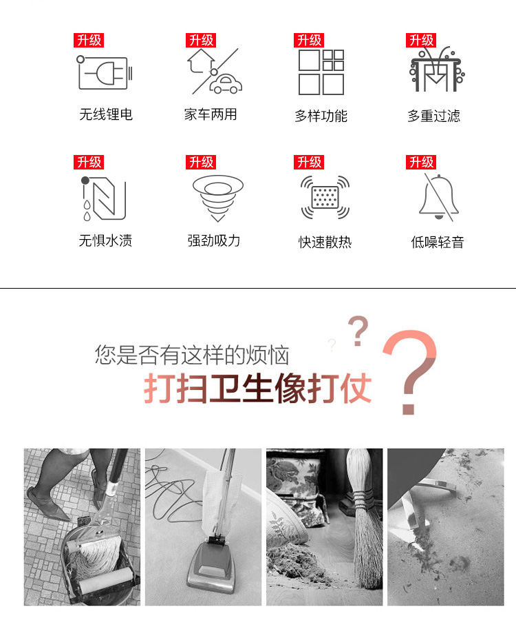 máy hút bụi cầm tay xiaomi deerma d Máy hút bụi gia đình không dây của Đức sạc ướt và khô xe cầm tay kép nhỏ mạnh mẽ cực kỳ êm ái - Máy hút bụi robot dj35