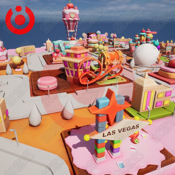 Ue5 Unreal Engine 5 Candy-Themed Adventure Game Scene Editing Material Model Blender Fbx Max