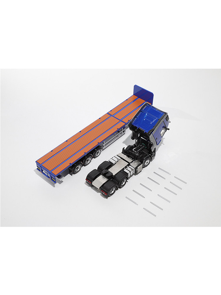 Gcd 1:64 Mercedes-Benz Actros Semi-Trailer 3-Axle Tractor with Retractable Trailer Bed Alloy Truck Model