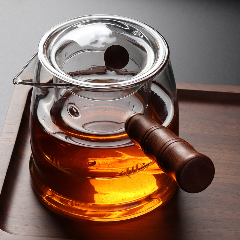 Beston glass teapot kettle Heat-resistant and high-temperature-resistant Bubble Tea Pot Home Bubble Teapot Black Crystal Stove Cooking Teapot