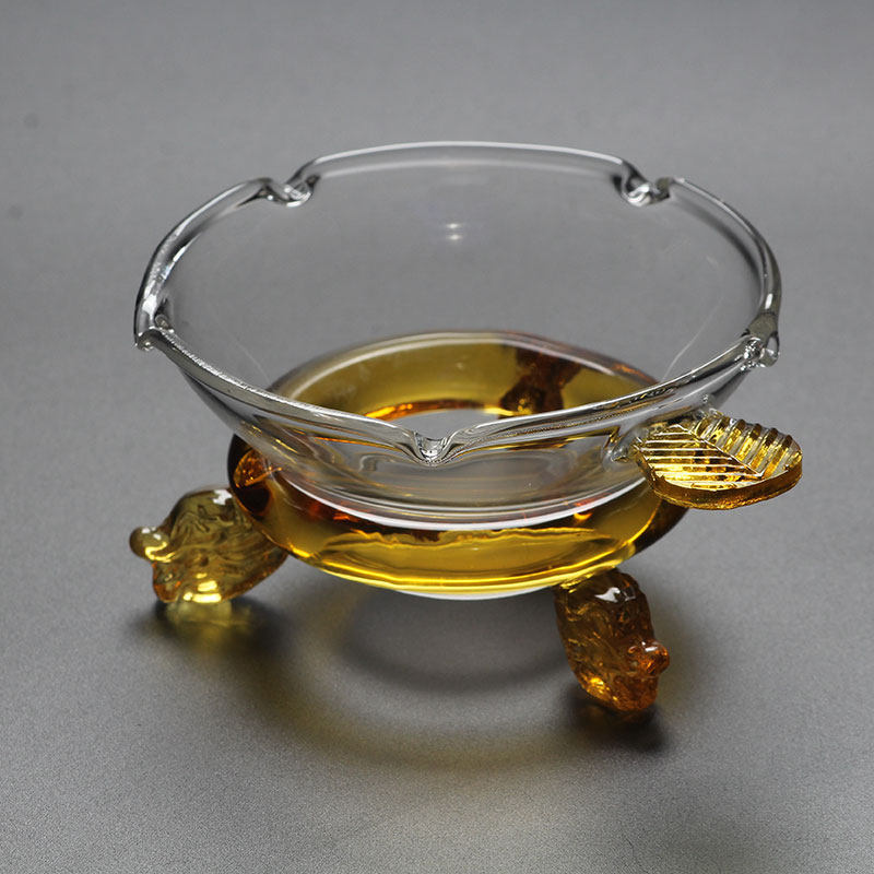 Heat-resistant glass Tea drain Transparent glass filter Tea filter Tea set Tea Ceremony Gongfu Tea set Accessories Tea filter Tea set