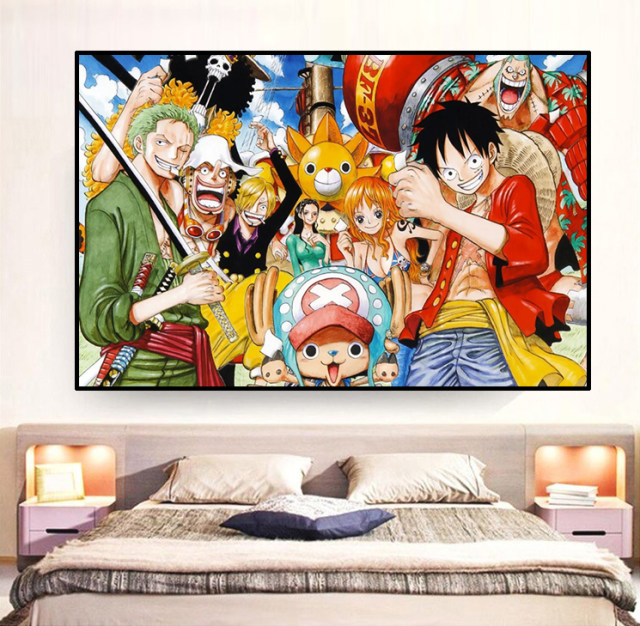 2024 New Dot Stick Diamond Cross Stitch Cartoon Anime One Piece Living Room Bedroom 5d Diamond Painting Brick Stone painting full of Diamonds