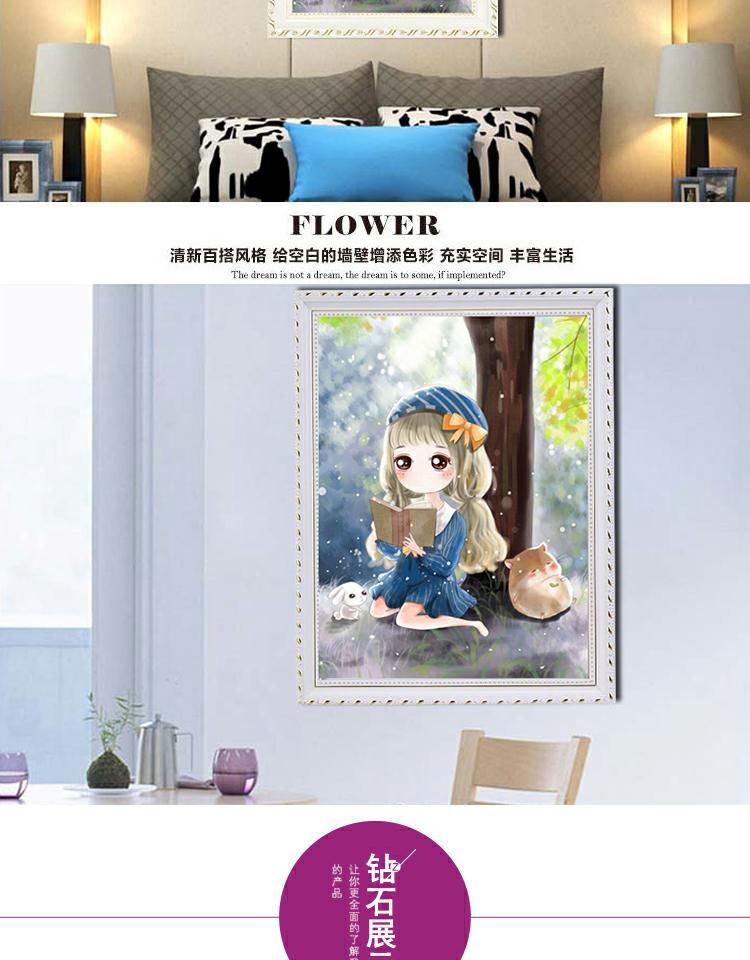 phim hoạt hình dễ thương rhinestone kim cương khâu những đứa trẻ mới của sơn phòng ngủ gạch phòng khách thấy một chút 5d2019 đầy kim cương - Công cụ & phụ kiện Cross-stitch tranh thêu gia đình thánh gia