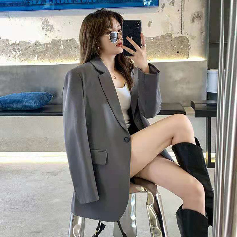 Gray High-End Blazer for Women, Spring and Autumn 2022 New Style, Versatile, Stylish, Loose and Casual Small Suit
