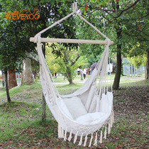  ins Swing hammock Bed and breakfast Bedroom Cafe stitching Nordic style hanging basket tassel lazy chair Lace hanging chair