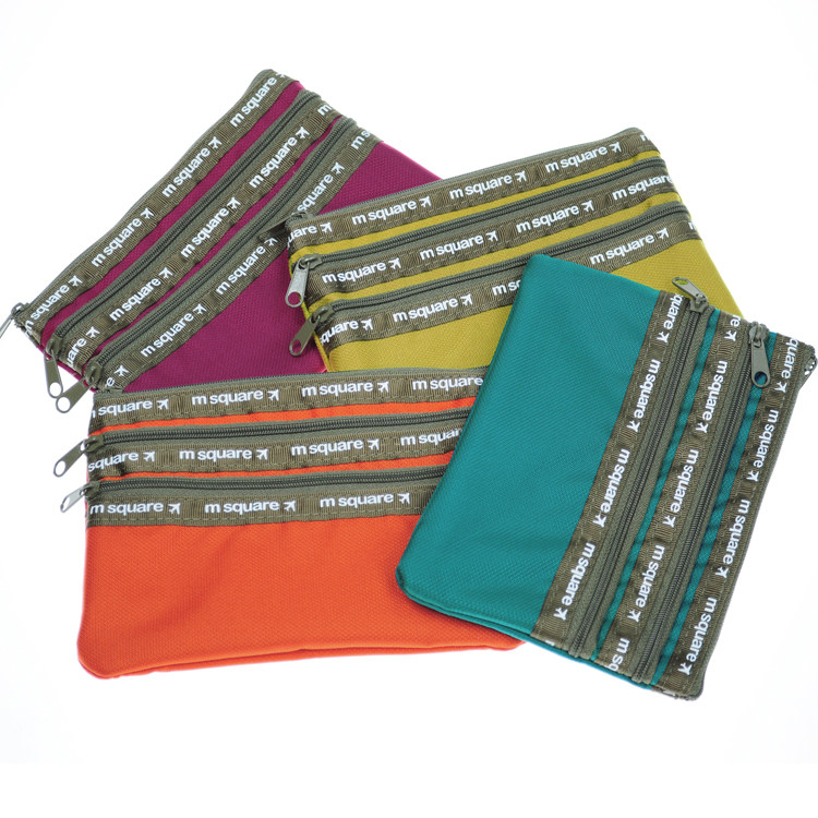 Travel large zipper document classification bag Travel travel clutch double-layer sundries bag Coin purse