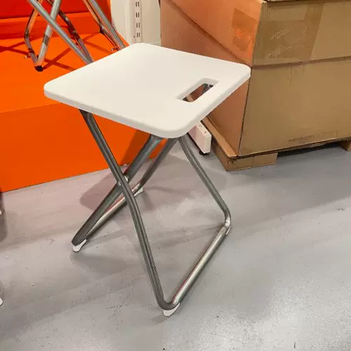 Складной табурет IKEA Gondel, белый обеденный табурет Mazar для взрослых, простой переносной уличный стул для гостиной, общежития