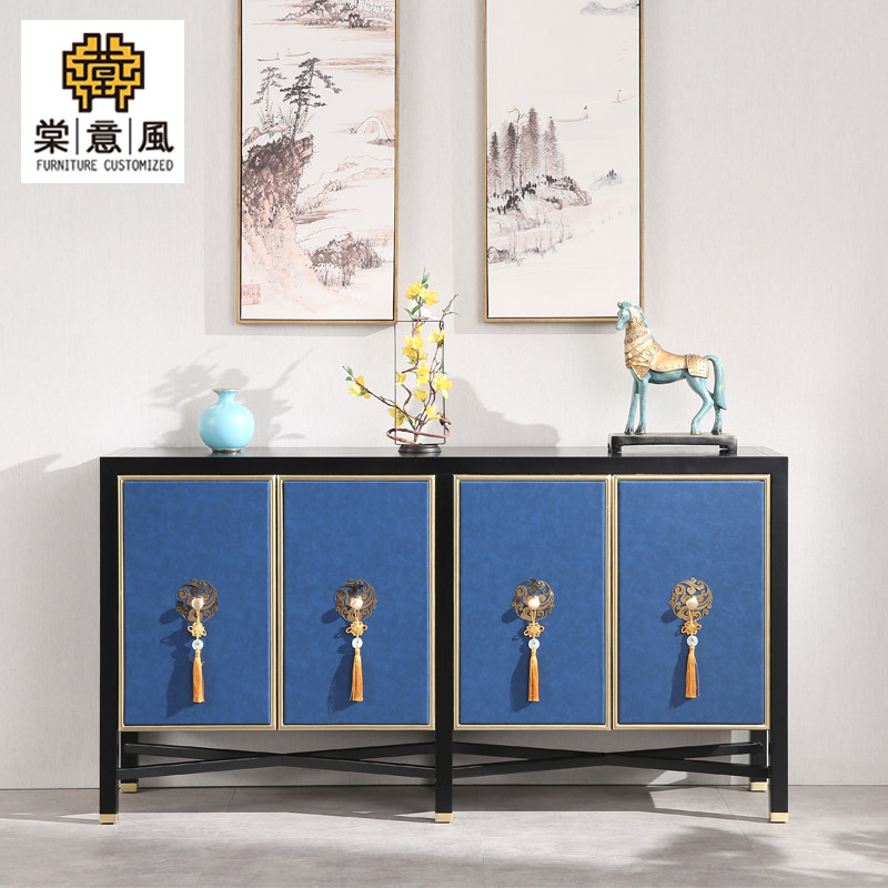 New Chinese Solid Wood Shuttle Cabinet Zen Message Cabinet Light Luxury Suite Room Furniture