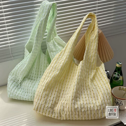 Летний тонкий мятный брендовый свежий тканевый мешок на одно плечо, универсальная сумка