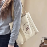 Корейская молния оригинального дизайна 𫔀Дорожная сумка из утолщенной парусины Tote литературно-простая повседневная сумка 𫔮Универсальная студенческая сумка через плечо