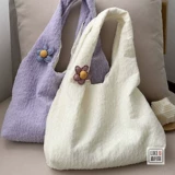 Свежая сумка на одно плечо, брендовый кремовый шоппер, в корейском стиле, французский стиль