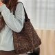 Xifanni autumn and winter retro leopard print suede tote bag