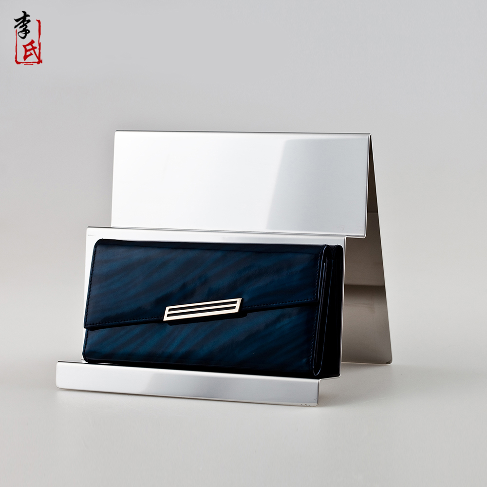 Bright Light Boutique Bright Face Stainless Steel Wallet Show Shelf Triple Hand Bag Shelf Wallet Wallet Money Clip Multilayer Shelf