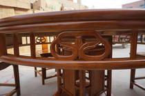 Solid Wood round table Chinese antique big dining table hotel restaurant dining table and chair turntable combination Ming and Qing antique