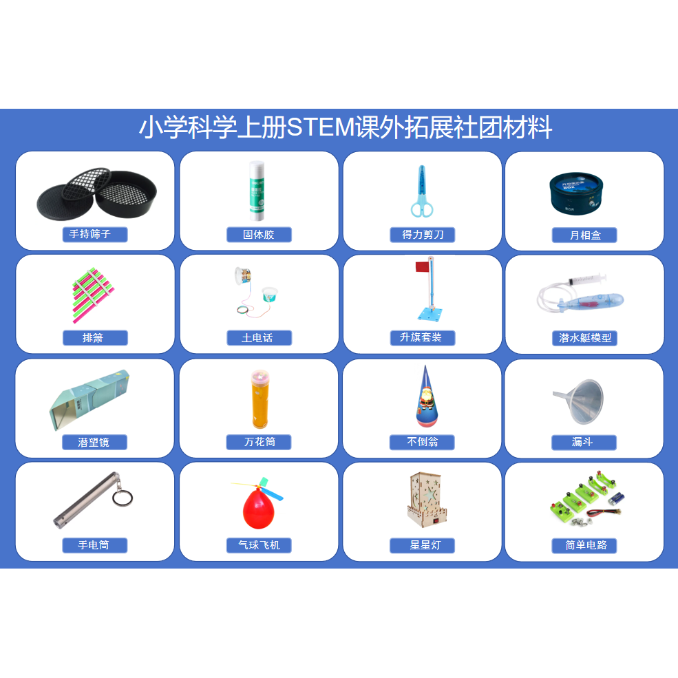 วัสดุสำหรับชมรมนอกหลักสูตรด้านวิทยาศาสตร์ STEM ระดับประถมศึกษา