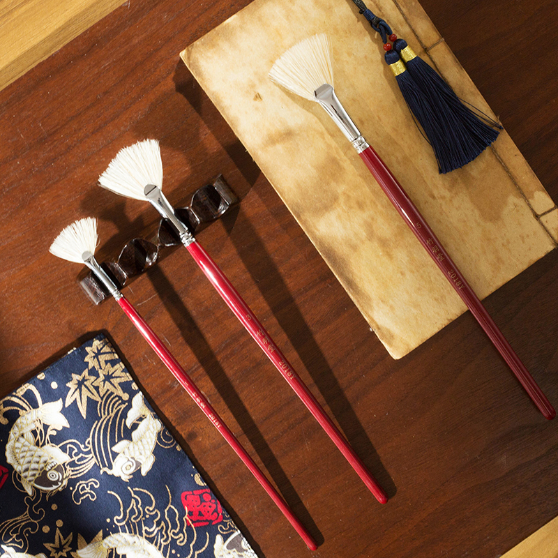 Bamboo Plume Fan Sector Watercolor Pen Wild Pig Mane Mass Sparse specifically for watercolor Custom 2018Y-Taobao