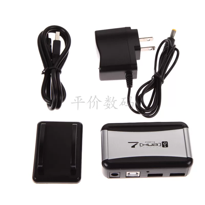 Хаб USB 2.0 на 7 портов с адаптером US plug для ноутбука
