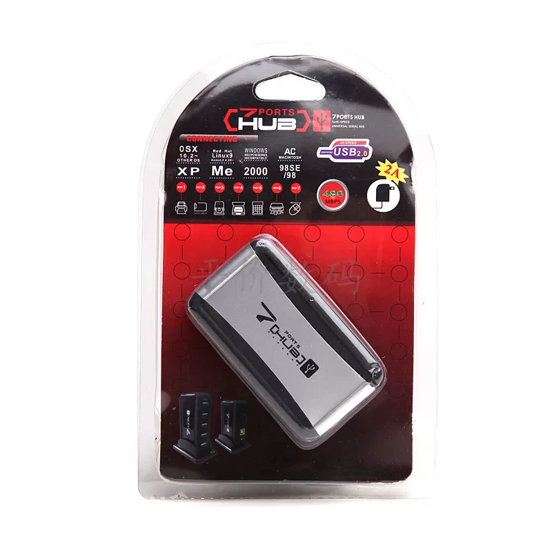 Хаб USB 2.0 на 7 портов с адаптером US plug для ноутбука