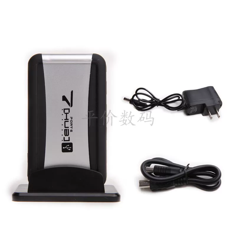 Хаб USB 2.0 на 7 портов с адаптером US plug для ноутбука