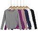 Xiaoru European and American Style Solid Color Basic Round Neck Long-Sleeve T-Shirt for Women, Casual Sun-Protective Cover-Up, Loose Curved Hem Base Shirt