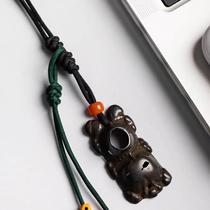 Tiantie pure black leather shell old snow lion