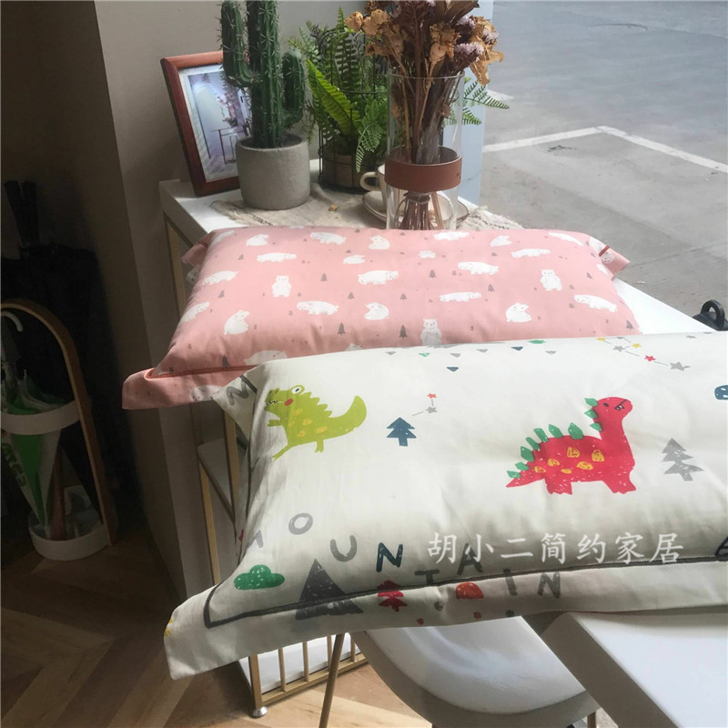 60 gối cotton dài staple duy nhất bé mẫu giáo chỉ dành cho trường hợp trẻ em phim hoạt hình bông gối 30x50 40x60 - Gối trường hợp gối bà bầu