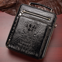 Thai Imports Authentic Avocado Leather Briefcase Mens Vertical Shoulder Bag Genuine Leather Upscale Head Backbones Carry-on and Inclined Cross-pack